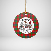 Clan Chisholm Tartan Tartan Crest Gnome Round Ceramic Ornament ES55 Chisholm Tartan Tartan Christmas